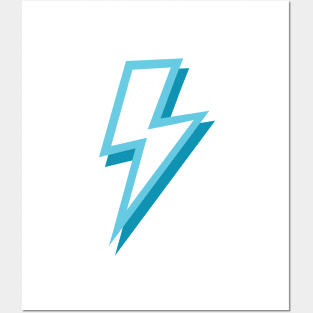 Icy Blue Lightning Bolts Posters and Art